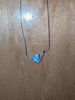 Opal V-Shape Pendant Necklace